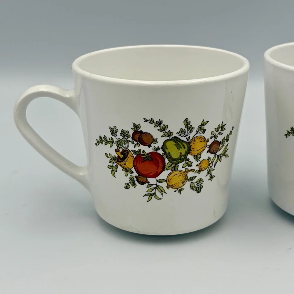 Vintage Corning Spice of Life Coffee Cups Set of 2 Boho Retro Cottagecore Granny - Picture 4 of 9